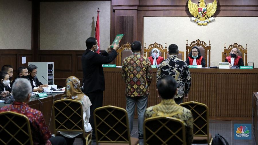 Lanjutan sidang Jiwasraya di PN. Jakarta Pusat. (CNBC Indonesia/Andrean Kristianto)