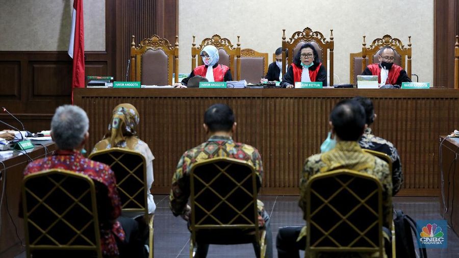 Lanjutan sidang Jiwasraya di PN. Jakarta Pusat. (CNBC Indonesia/Andrean Kristianto)