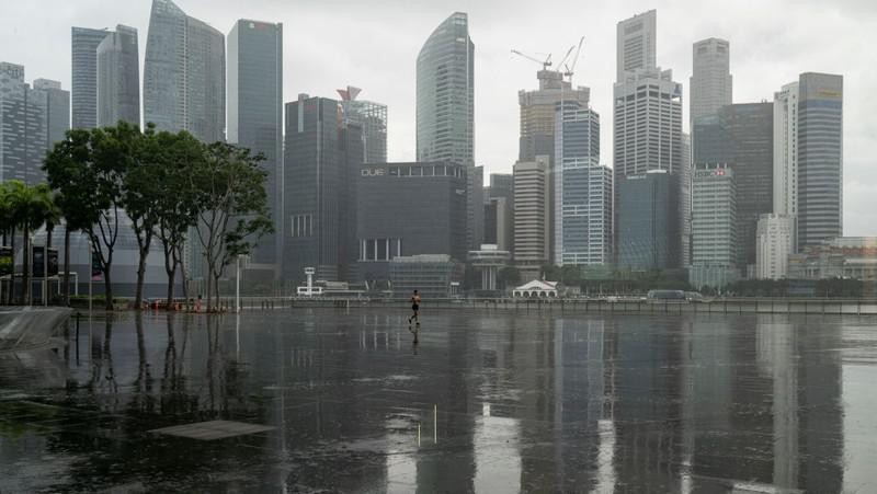 Ilustrasi resesi Singapura. AP/