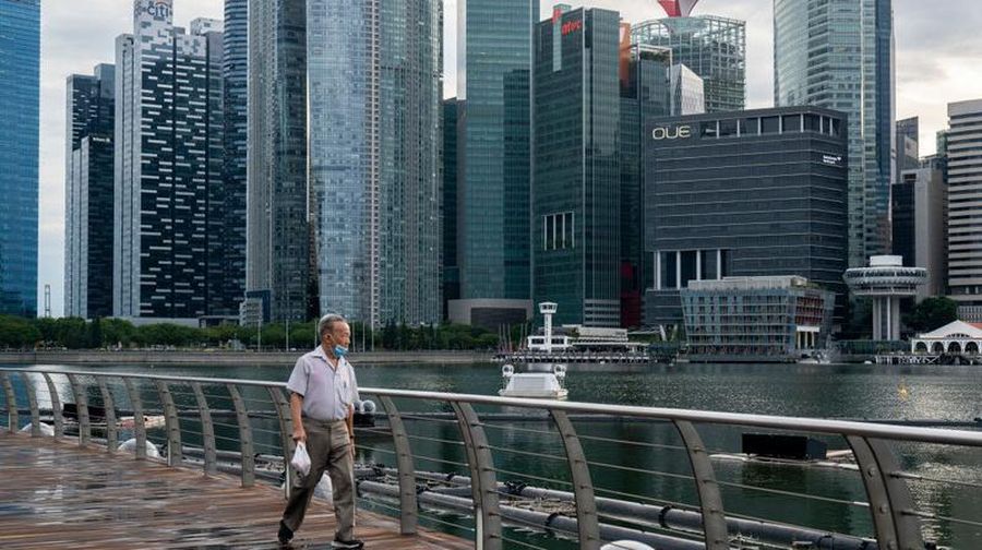 Ilustrasi resesi Singapura. AP/