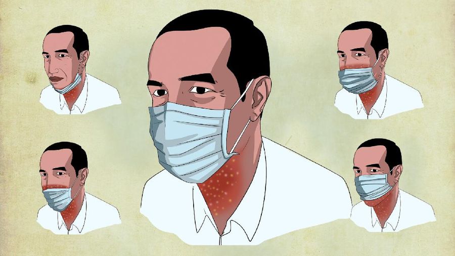Infografis, Masker Jangan Turun ke Dagu
