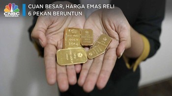 Cuan Besar, Harga Emas Reli 6 Pekan Beruntun