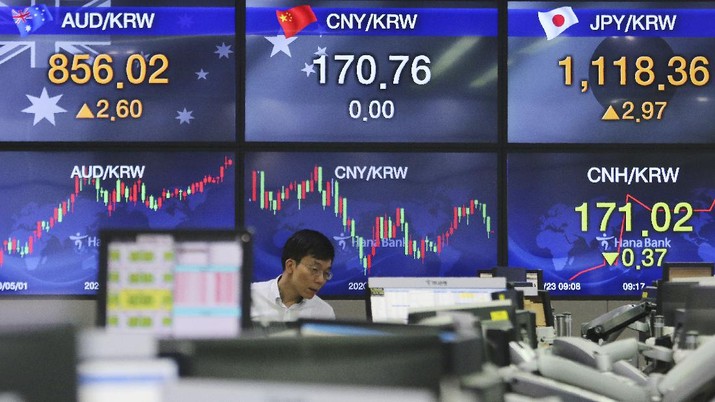 Kantor pusat KEB Hana Bank di Seoul, Korea Selatan, Kamis, 23 Juli 2020. (AP/Ahn Young-joon) (AP Photo/Ahn Young-joon)