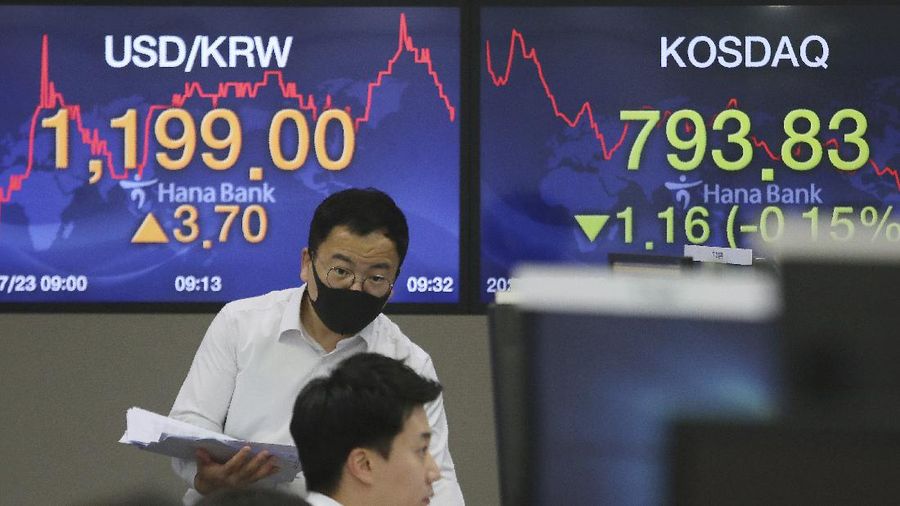 Kantor pusat KEB Hana Bank di Seoul, Korea Selatan, Kamis, 23 Juli 2020. (AP/Ahn Young-joon)(AP Photo/Ahn Young-joon)