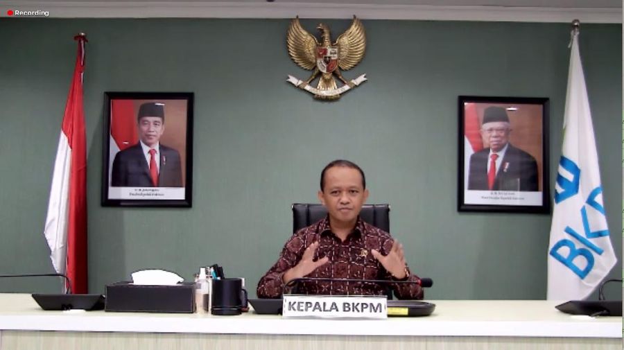 Kepala BKPM Bahlil Lahadalia dalam zoom meeting dengan CNBC Indonesia, Kamis (23/7/2020)