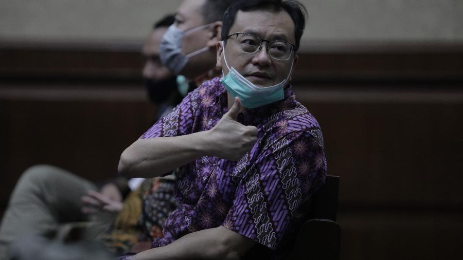 Benny Tjokosaputro atau akrab disapa Bentjok, salah satu dari 6 terdakwa di kasus PT Asuransi Jiwasraya (Persero) yang menjalani persidangan Tindak Pidana Korupsi di Pengadilan Negeri Jakarta Pusat. (CNBC Indonesia/ Tri Susilo)