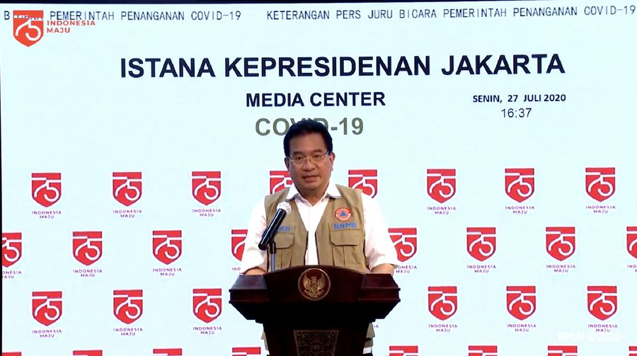 Juru Bicara Satgas Penanganan Covid-19 Wiku Adisasmito (Tangkapan Layar Youtube Sekretariat Presiden)