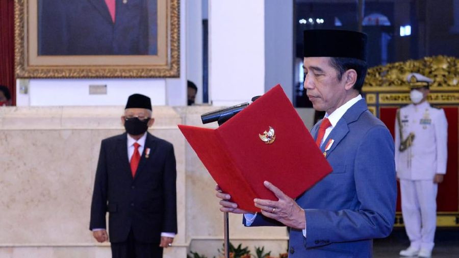 Presiden Joko Widodo (Jokowi) saat Pelantikan Gubernur Kepulauan Riau. (Biro Pers Sekretariat Presiden/Kris)