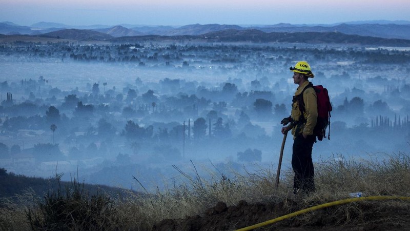 Kebakaran hutan di California, Amerika Serikat. (AP/Ringo H.W. Chiu)