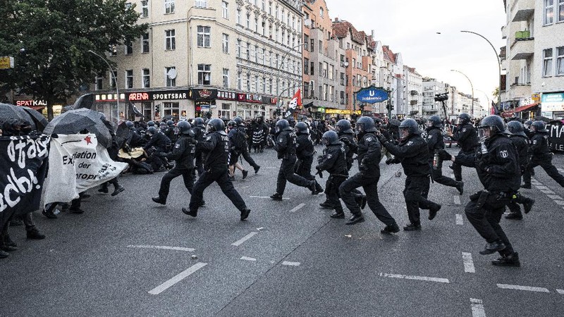 Protes di Berlin. (AP/Fabian Sommer)