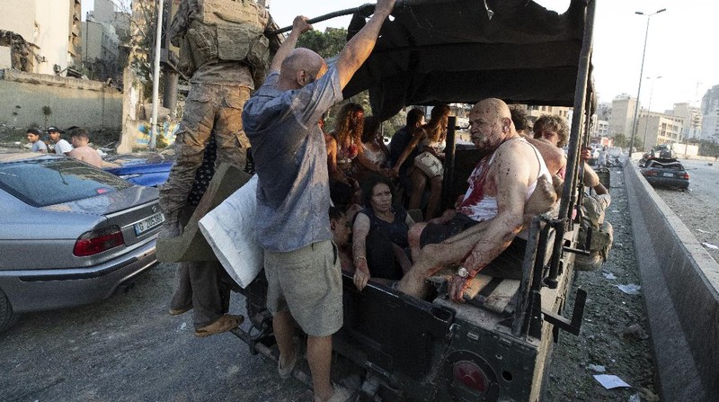 Ledakan di Beirut, Libanon. (AP/Hassan Ammar)