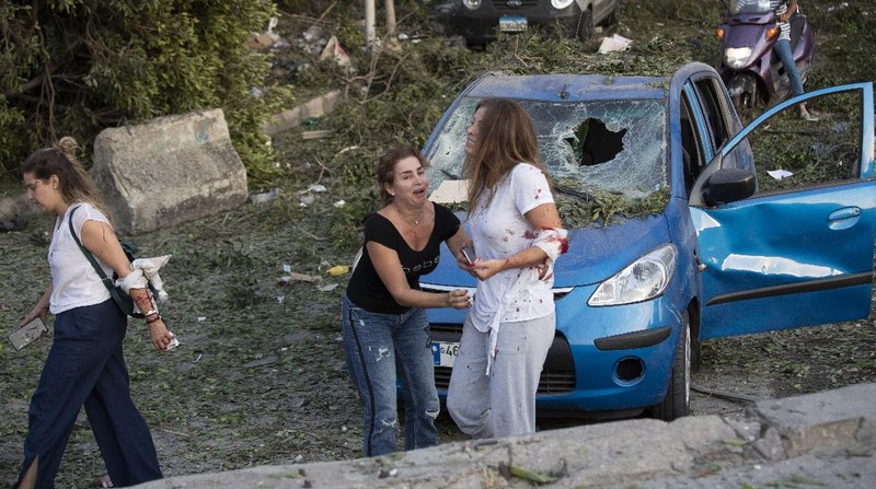 Ledakan di Beirut, Libanon. (AP/Hassan Ammar)