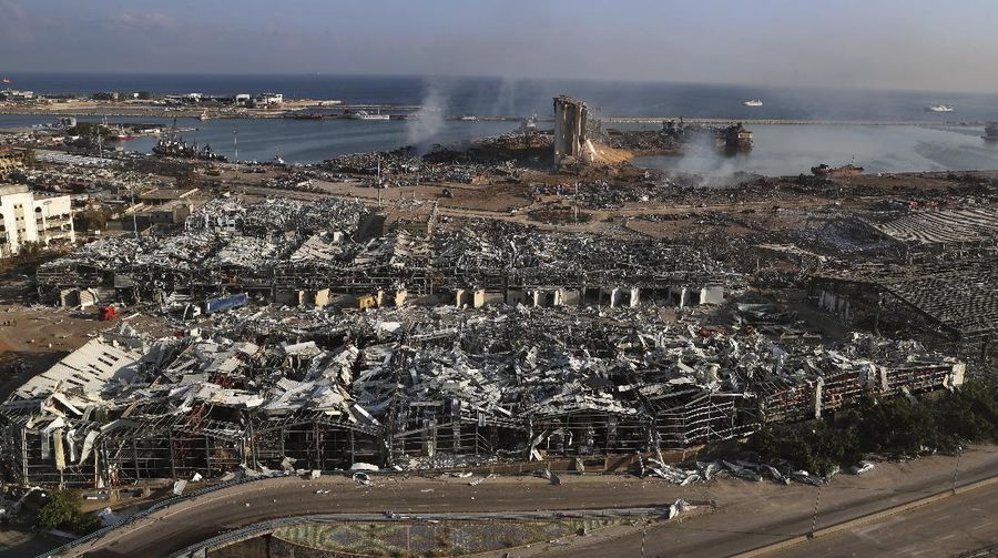 Ledakan di Beirut, Libanon. (AP/Hassan Ammar)