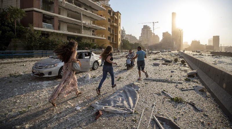 Ledakan di Beirut, Libanon. (AP/Hassan Ammar)