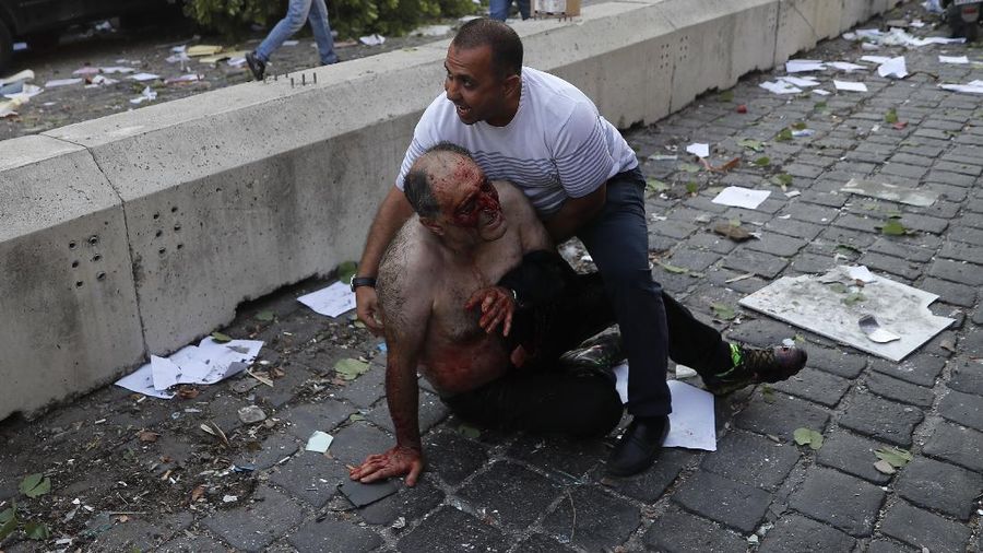 Ledakan di Beirut, Libanon. (AP/Hassan Ammar)