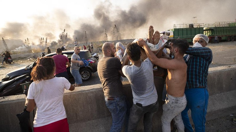 Ledakan di Beirut, Libanon. (AP/Hassan Ammar)