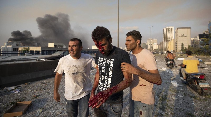Ledakan di Beirut, Libanon. (AP/Hassan Ammar)