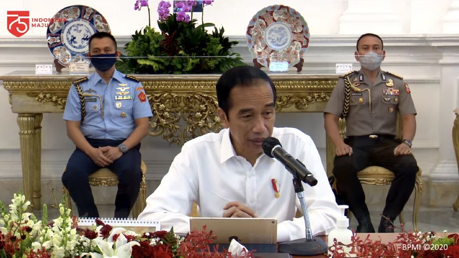 Presiden RI pada Ratas persiapan pelaksanaan Pilkada serentak, 5 Agustus 2020. (Dok: Tangkapan layar youtube Istana Presiden)