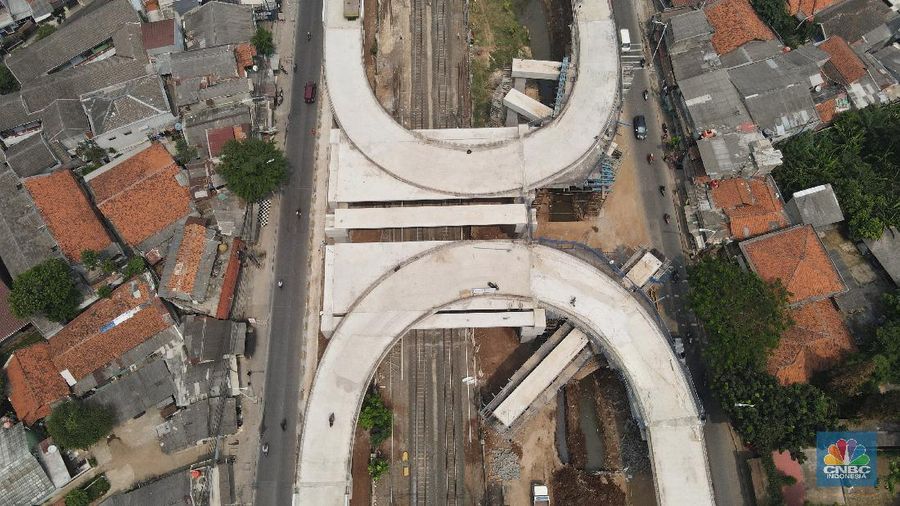 Progres Flyover Lenteng Agung. (CNBC Indonesia/Andrean Kristianto)