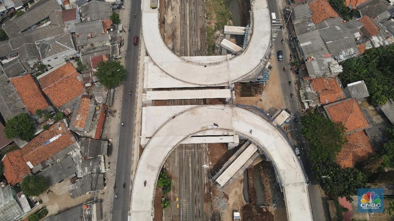 Progres Flyover Lenteng Agung. (CNBC Indonesia/Andrean Kristianto)