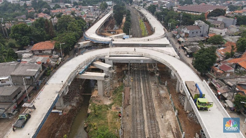 Progres Flyover Lenteng Agung. (CNBC Indonesia/Andrean Kristianto)