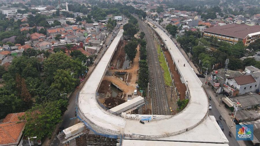 Progres Flyover Lenteng Agung. (CNBC Indonesia/Andrean Kristianto)
