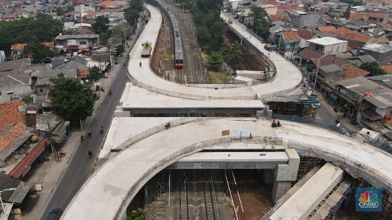Progres Flyover Lenteng Agung. (CNBC Indonesia/Andrean Kristianto)