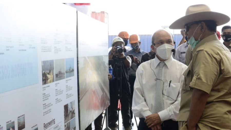 Menhan kunjungi perusahaan galangan kapal di Babelan, Bekasi. Ist