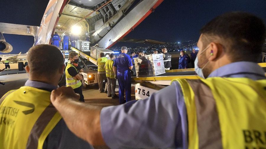 Rusia kirim bantuan ke Libanon. AP/