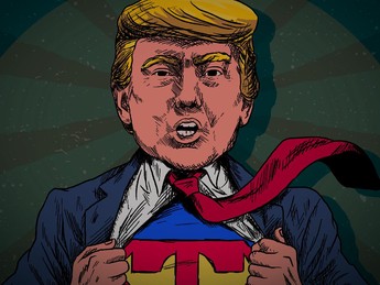 Jreng! Trump Jadi Superman, Bawa Kado Buat Warga AS