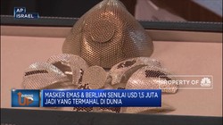 Masker Corona Berlapis Emas & Berlian