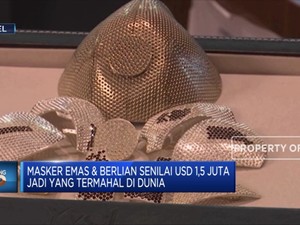 Masker Corona Berlapis Emas & Berlian