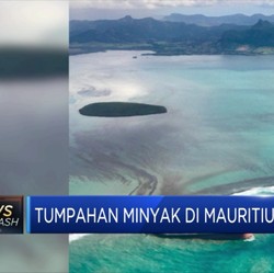 Tumpahan Minyak Kotori Perairan di Mauritius