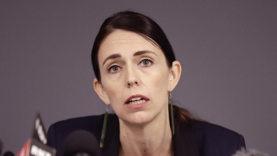 FILE - In this Dec. 10, 2019, file photo, New Zealand Prime Minister Jacinda Ardern holds a press conference in Whakatane, New Zealand. Ardern on Tuesday, Aug. 11, 2020, says authorities have found four cases of the coronavirus in one Auckland household from an unknown source, the first cases of local transmission in the country in 102 days. (AP Photo/Mark Baker, File)