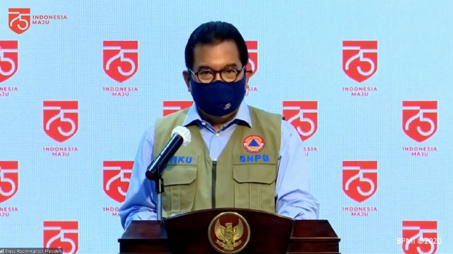 Wiku Adisasmito juru bicara gugus tugas percepatan penanganan Corona memberi Keterangan Pers Juru Bicara terkait Update Data Covid-19 Nasiona. (Youtube/Sekretariat Presiden)
