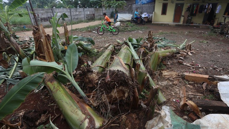 Angin Puting Beliung di Depok (CNBC Indonesia/Andrean Kristianto)