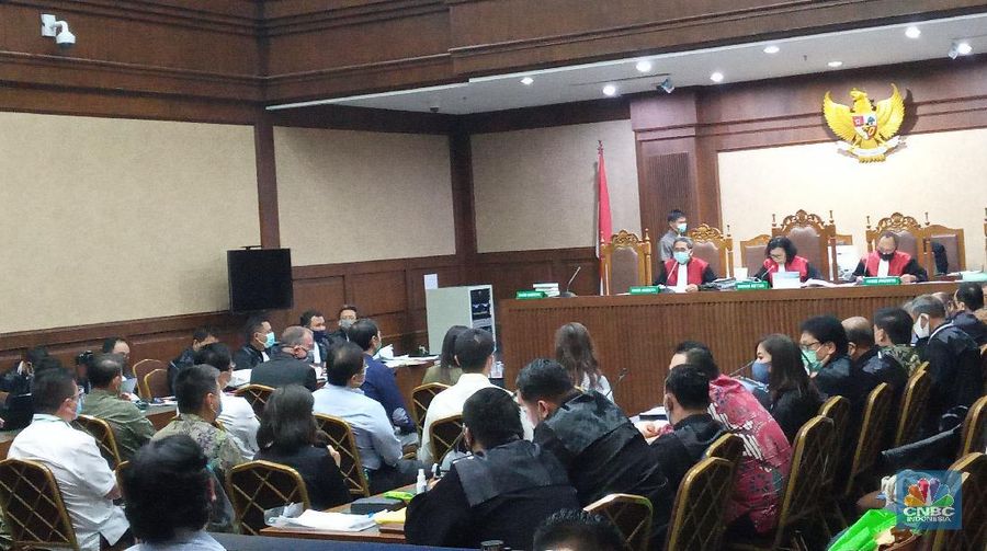 Sidang lanjutan Tindak Pidana Korupsi (Tipikor) terkait kasus korupsi PT Asuransi Jiwasraya (Persero) kembali digelar Rabu ini. (CNBC Indonesia/Syahrizal Sidiq)