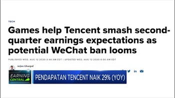 Pendapatan Tencent Naik 29% (YOY), Game Penyumbang Terbesar