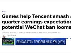 Pendapatan Tencent Naik 29% (YOY), Game Penyumbang Terbesar
