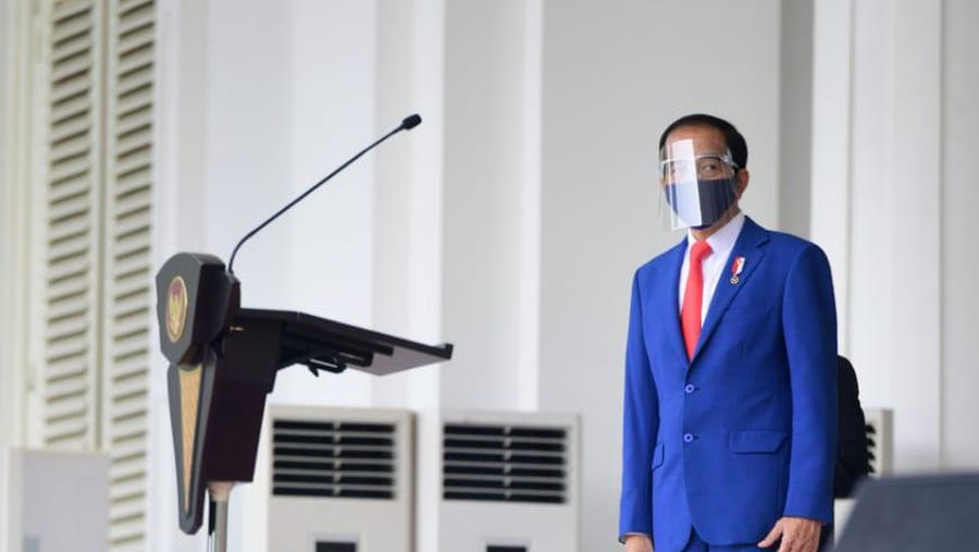Presiden Jokowi Saksikan Geladi Peringatan Detik-Detik Proklamasi Kemerdekaan RI. (Laily Rachev - Biro Pers Sekretariat Presiden)