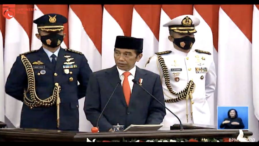 Presiden Jokowi di Sidang Tahunan MPR RI Dan Sidang Bersama DPR RI Dan DPD RI. (Tangkapan Layar Sekretariat Presiden RI)