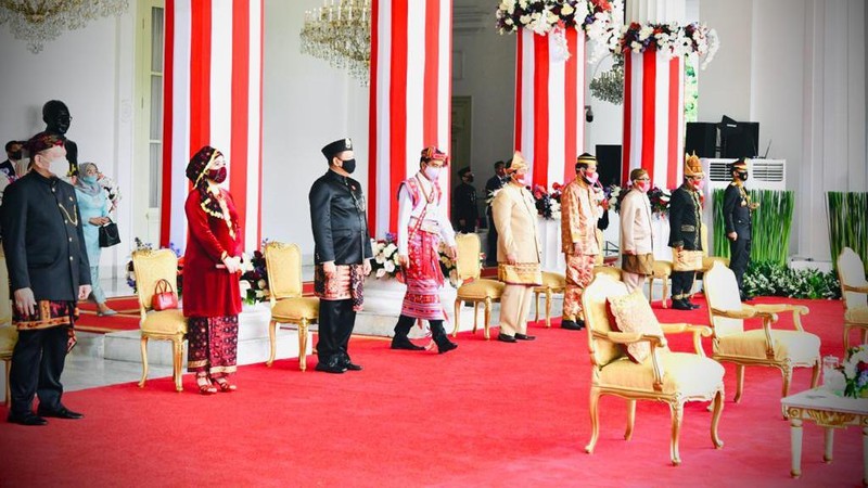 Presiden RI Jokowi Menghadiri Upacara Kemerdekaan RI ke 75 di Istana Negara, Senin 17 Agustus 2020. (Laily Rachev - Biro Pers Sekretariat Presiden)