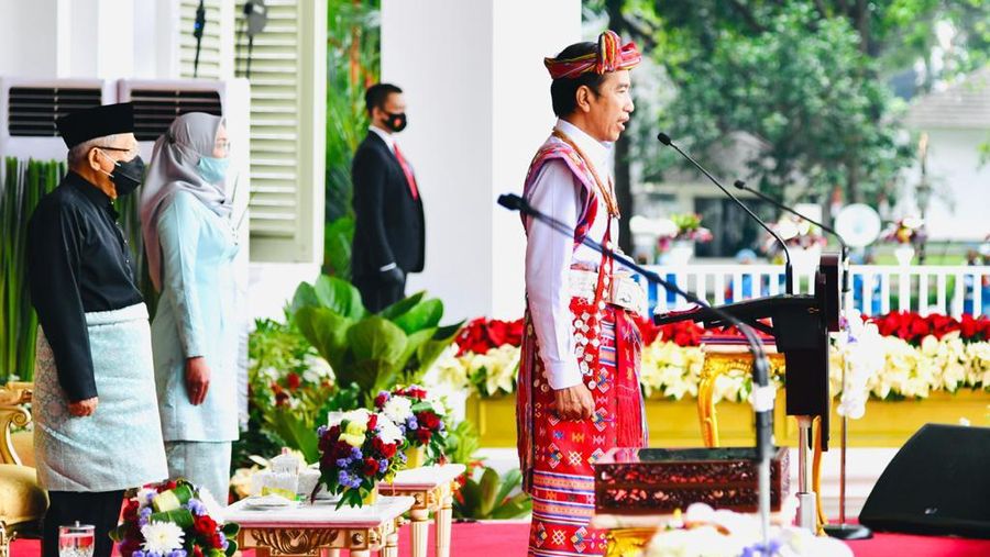 Presiden RI Jokowi Menghadiri Upacara Kemerdekaan RI ke 75 di Istana Negara, Senin 17 Agustus 2020. (Laily Rachev - Biro Pers Sekretariat Presiden)