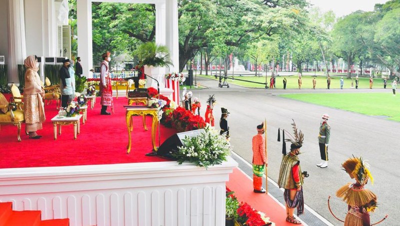 Presiden RI Jokowi Menghadiri Upacara Kemerdekaan RI ke 75 di Istana Negara, Senin 17 Agustus 2020. (Laily Rachev - Biro Pers Sekretariat Presiden)