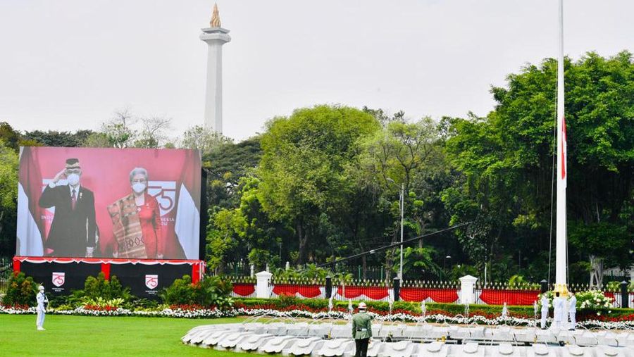 Upacara Bendera Secara Daring (Lukas - Biro Pers Sekretariat Presiden)