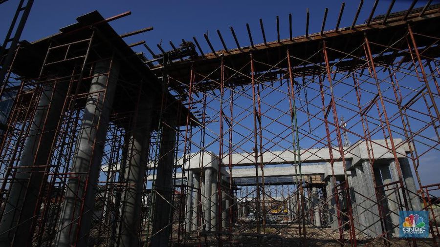 Proyek Pembangunan Jalan Tol Cibitung-Cilincing Seksi IV (CNBC Indonesia/ Muhammad Sabki)
