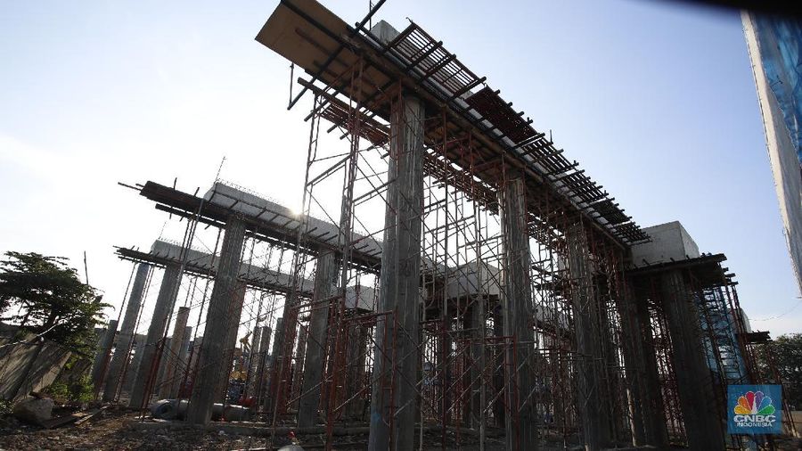 Proyek Pembangunan Jalan Tol Cibitung-Cilincing Seksi IV (CNBC Indonesia/ Tri Susilo)