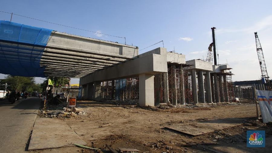 Proyek Pembangunan Jalan Tol Cibitung-Cilincing Seksi IV (CNBC Indonesia/ Muhammad Sabki)