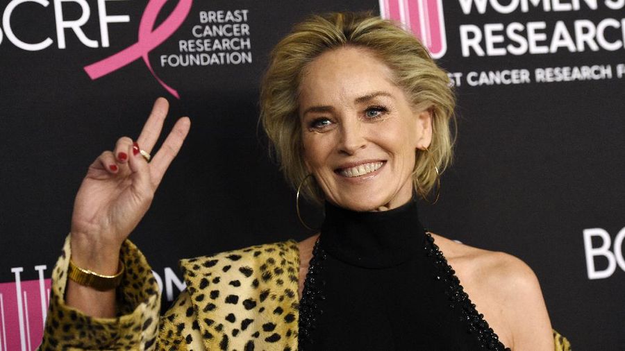 FILE - In this Feb. 28, 2019, file photo, actress Sharon Stone poses at the 2019 