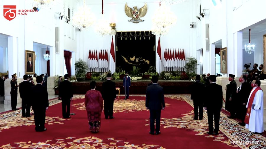 Pelantikan Kompolnas dan Konsil Kedokteran Indonesia, Istana Negara, 19 Agustus 2020. (Dok: Tangkapan layar Setpres)